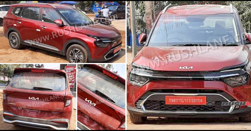 Intense Red Kia Carens Spotted Ahead of Official Launch in India