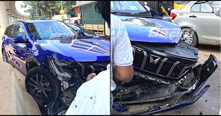 Brand-New Mahindra XUV700 Met With An Accident in Bengaluru
