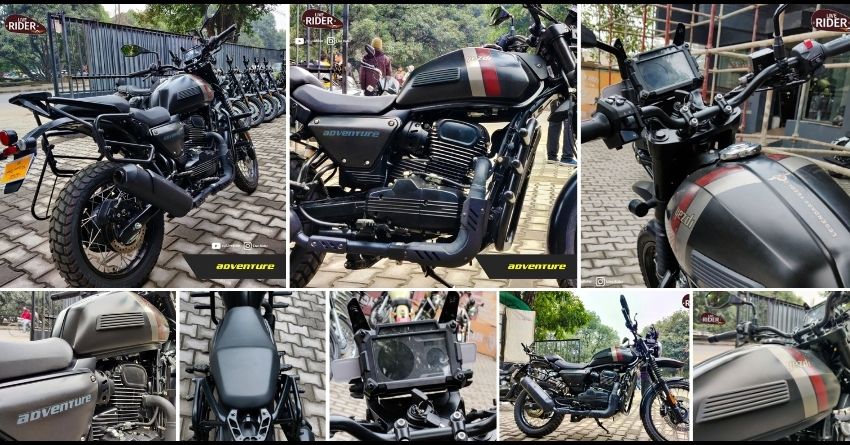 2022 Mambo Black Yezdi Adventure Motorcycle - Live Photos