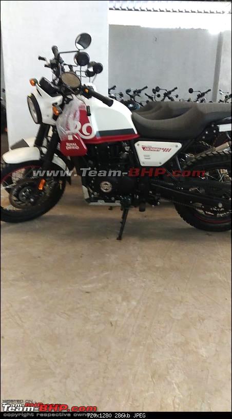 Live Photos of Royal Enfield Scram 411 Black and White Colour Options - back