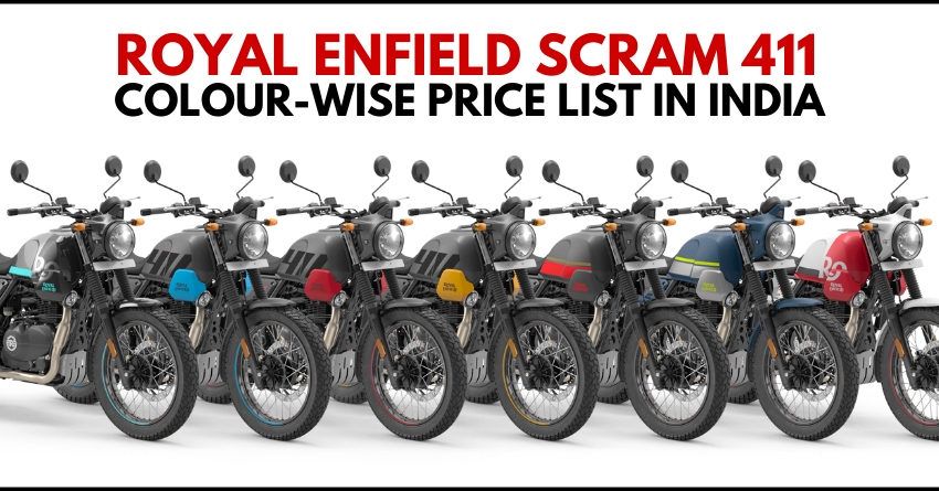 New Royal Enfield Scram 411 Colour-Wise Price List in India