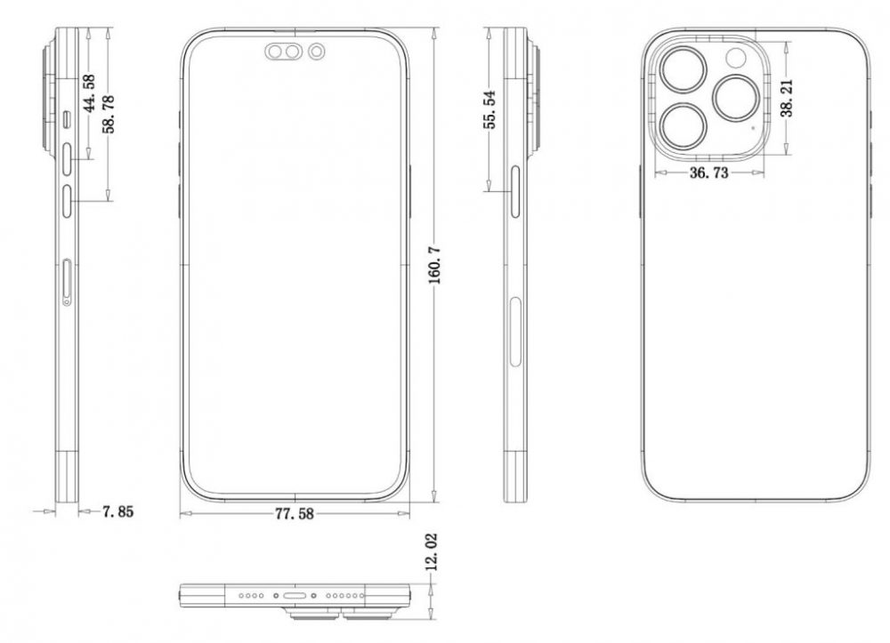 Apple iPhone 14 Pro And 14 Pro Max Blueprints Leaked Online - foreground