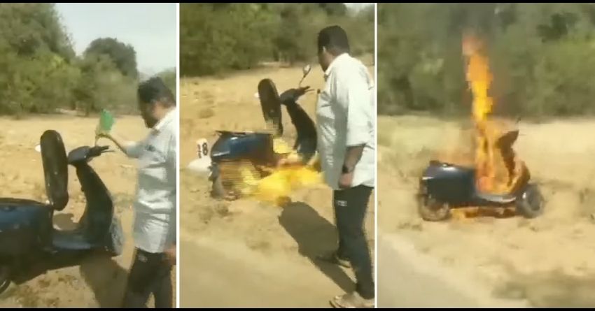 Ola S1 Pro Owner Pours Petrol On His Scooter and Sets It On Fire