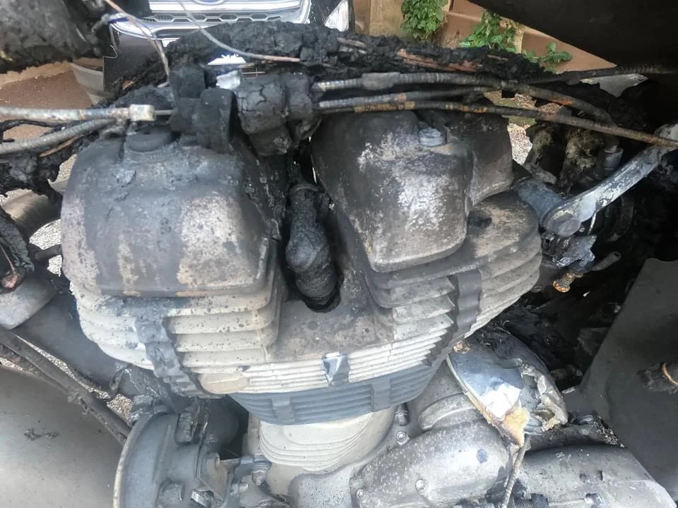 Royal Enfield Classic 350 Fire Incident - More Photos and Details - side