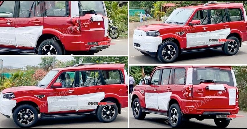 Red Mahindra Scorpio Classic Spotted With New Alloy Wheels