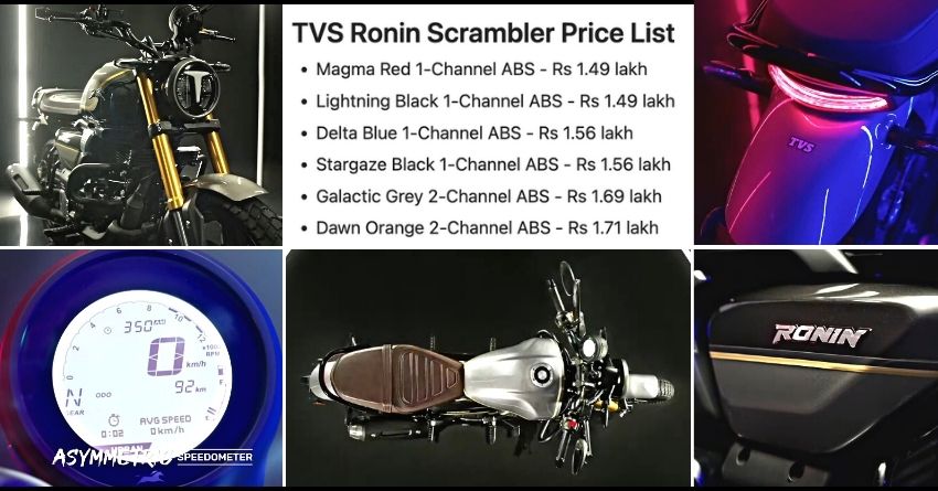 TVS Ronin 225 Launched in India - Here Is The Full Price List