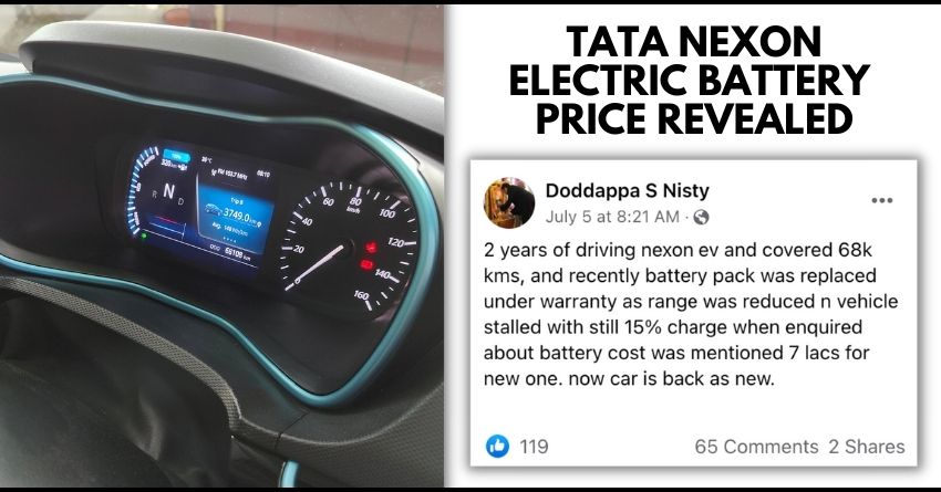 Tata Nexon Electric Battery Price is Rs 7 Lakh - Revealed by Owner