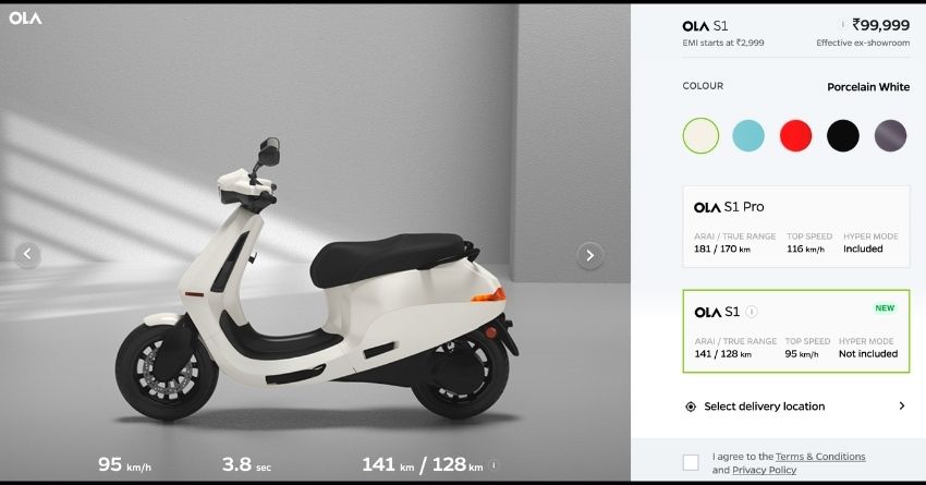 Ola Relaunches The S1 Electric Scooter With Rs 1 Lakh Price Tag