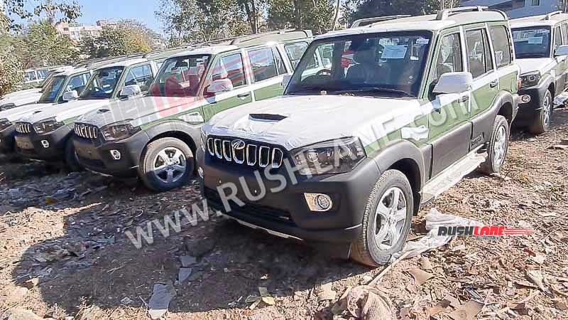 Mahindra Scorpio 4x4 Green Colour Army Model Spotted - Live Photos - front