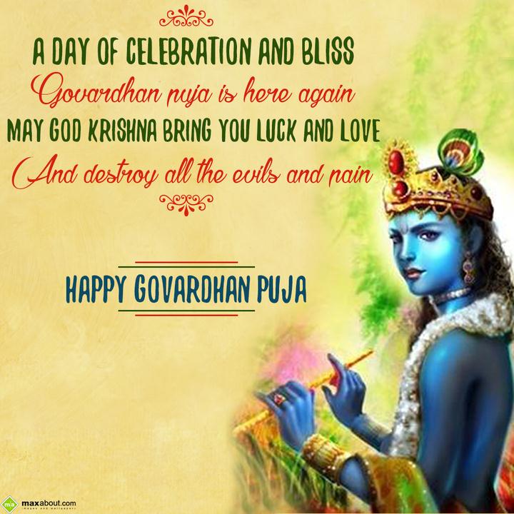 a day of celebration and bliss - 2022 Govardhan Puja Wishes, HD Images, Greetings And Messages a day of celebration and bliss