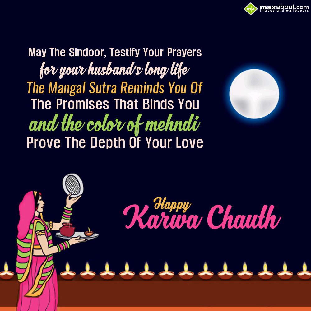 may the sindoor testify your prayers - 2022 Karwa Chauth Wishes, HD Images, Greetings And Messages may the sindoor testify your prayers